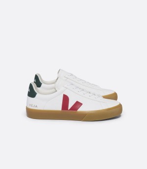 Χαμηλα Sneakers γυναικεια Veja Campo Chromefree δερματινα Pekin Poker ασπρα κοκκινα πρασινο | SJB4532UZ