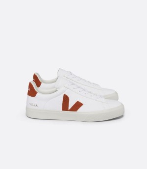 Χαμηλα Sneakers ανδρικα Veja Campo Chromefree δερματινα ασπρα καφε | CFV8168RD