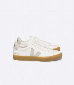 Χαμηλα Sneakers ανδρικα Veja Campo Chromefree δερματινα ασπρα γκρι | CWI1035AP