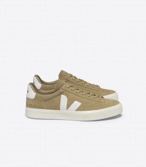 Χαμηλα Sneakers γυναικεια Veja Campo σουετ καφε ασπρα | PMM7367NU