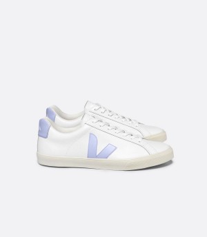 Χαμηλα Sneakers γυναικεια Veja Esplar δερματινα Swan ασπρα μπλε | DKM2286GO