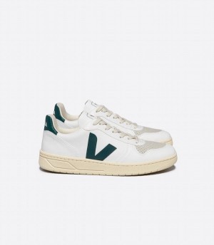 Χαμηλα Sneakers ανδρικα Veja V-10 Cwl Brittany ασπρα πρασινο | ZMK7610UK