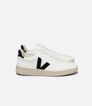 Χαμηλα Sneakers γυναικεια Veja V-10 Cwl ασπρα μαυρα | DOK6351HY