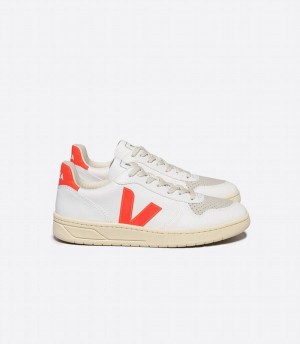 Χαμηλα Sneakers γυναικεια Veja V-10 Cwl ασπρα πορτοκαλι | LDK4374RL