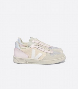 Χαμηλα Sneakers γυναικεια Veja V-10 J-mesh Jute Μπεζ ροζ ασπρα | LLL2379UE