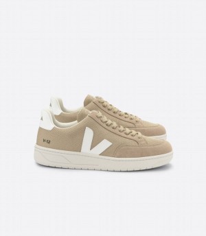 Χαμηλα Sneakers γυναικεια Veja V-12 Vegan Alveomesh ανοιχτο καφε | GJW3019XM