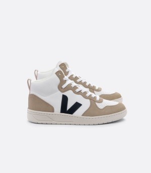 Ψηλα Sneakers γυναικεια Veja V-15 Chromefree δερματινα Βάρκας ασπρα καφε μαυρα | RYN1080KB