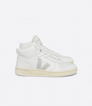 Ψηλα Sneakers γυναικεια Veja V-15 δερματινα ασπρα | CLH8532KI