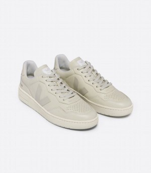 Χαμηλα Sneakers γυναικεια Veja V-90 δερματινα Cashew ασπρα γκρι | NYI1450VS