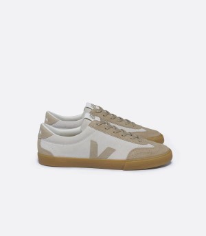 Χαμηλα Sneakers γυναικεια Veja Volley σουετ ασπρα Μπεζ | MOK2263IV