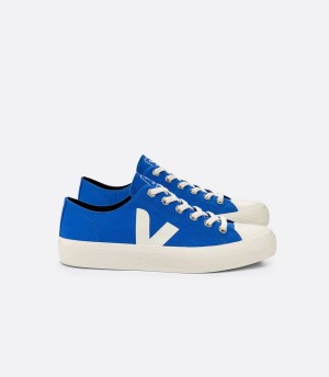 Χαμηλα Sneakers γυναικεια Veja Wata II Low καμβα μπλε | YNX5370PI