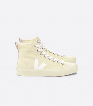 Ψηλα Sneakers γυναικεια Veja Wata II καμβα Sole ανοιχτο κίτρινα | NGB9340MG