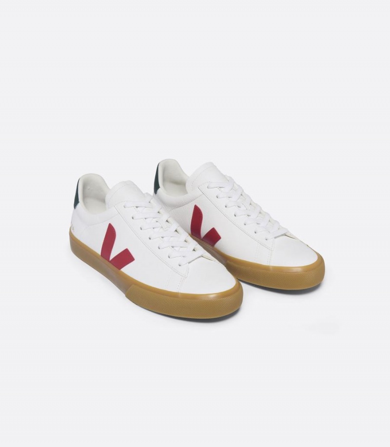 Χαμηλα Sneakers γυναικεια Veja Campo Chromefree δερματινα Pekin Poker ασπρα κοκκινα πρασινο | SJB4532UZ