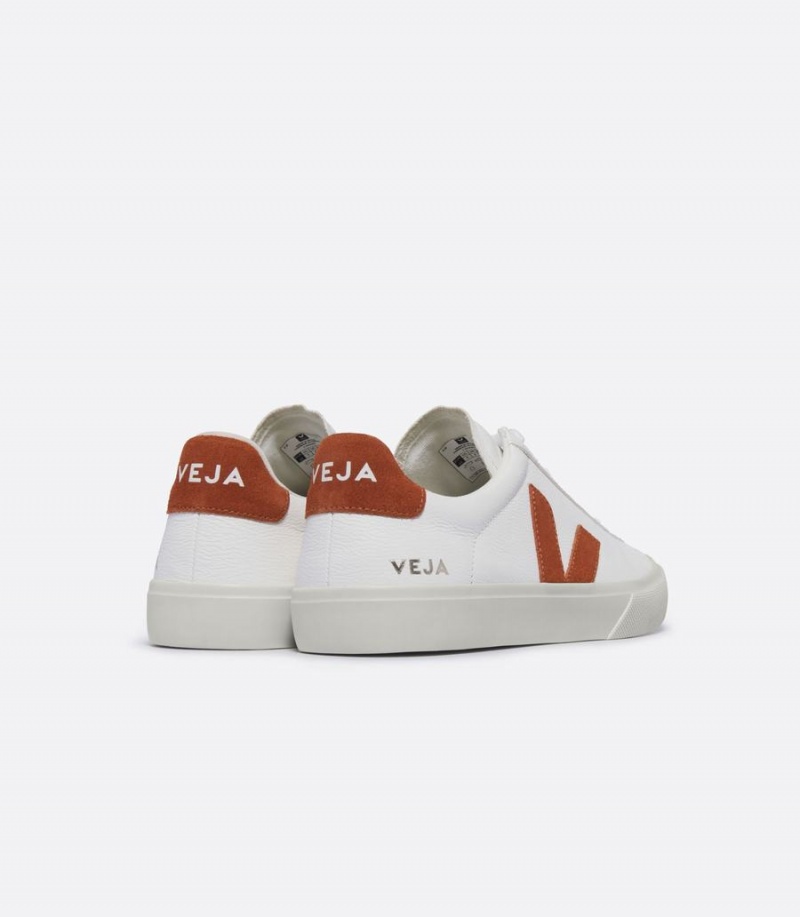 Χαμηλα Sneakers ανδρικα Veja Campo Chromefree δερματινα ασπρα καφε | CFV8168RD