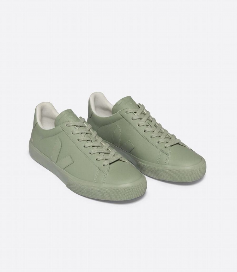 Χαμηλα Sneakers γυναικεια Veja Campo Chromefree δερματινα ανοιχτο πρασινο | GML5423JG