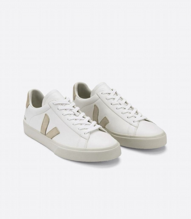 Χαμηλα Sneakers γυναικεια Veja Campo Chromefree δερματινα ασπρα Μπεζ | IGV4511AU