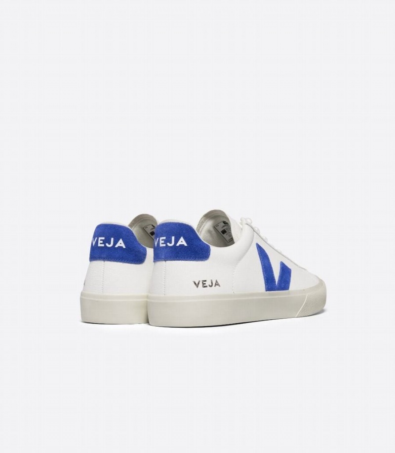 Χαμηλα Sneakers ανδρικα Veja Campo Chromefree δερματινα ασπρα μπλε | JSS4044EL