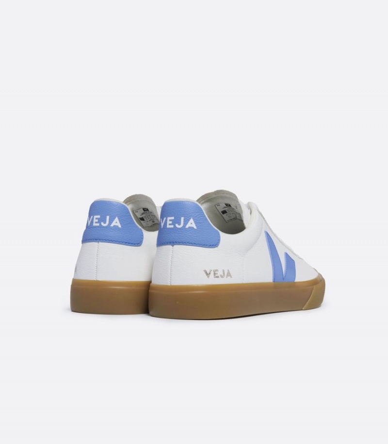 Χαμηλα Sneakers ανδρικα Veja Campo Chromefree δερματινα ασπρα μπλε | MBU4359ZB