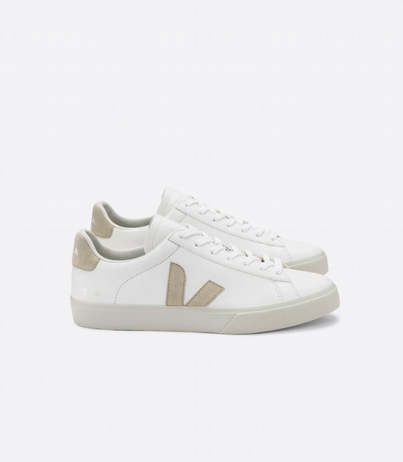 Χαμηλα Sneakers ανδρικα Veja Campo Chromefree δερματινα ασπρα Μπεζ | TEB1220KI