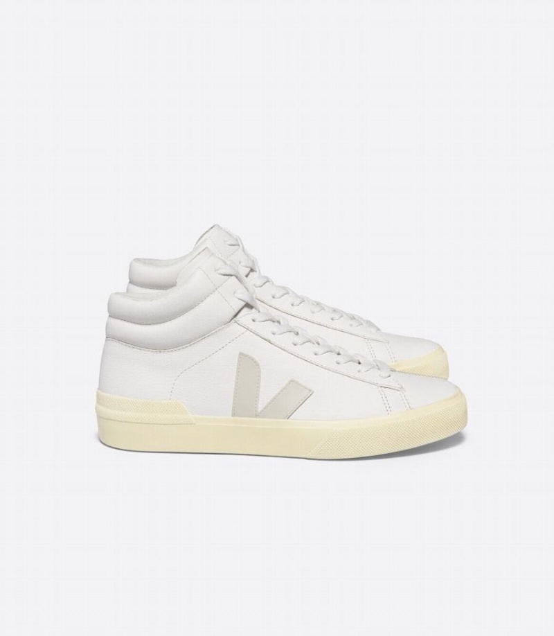 Ψηλα Sneakers ανδρικα Veja Minotaur Chromefree δερματινα ασπρα | MGM2642OR