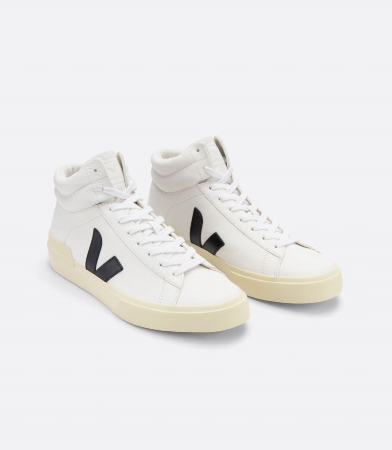 Ψηλα Sneakers γυναικεια Veja Minotaur Chromefree δερματινα ασπρα μαυρα | CUV8854AA