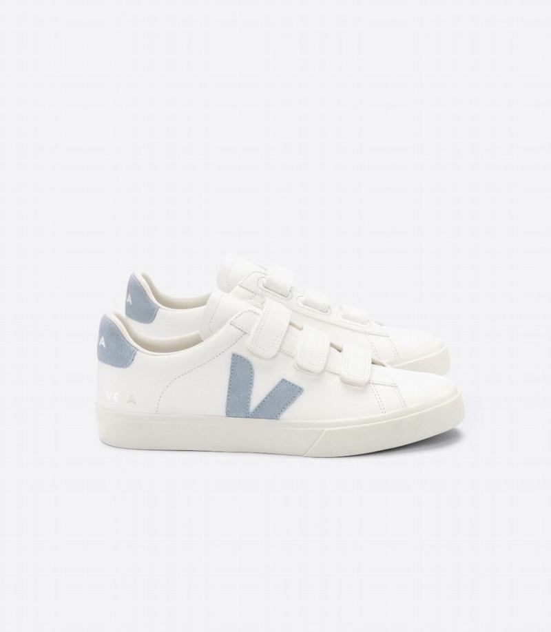 Χαμηλα Sneakers γυναικεια Veja Recife Chromefree δερματινα ασπρα γκρι | QXZ8357ZR