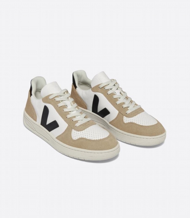 Χαμηλα Sneakers γυναικεια Veja V-10 Chromefree δερματινα ασπρα καφε μαυρα | LQX245QN