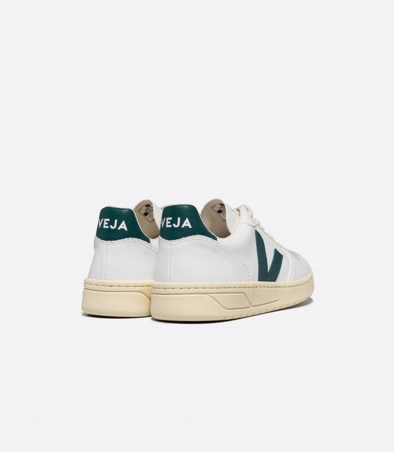 Χαμηλα Sneakers ανδρικα Veja V-10 Cwl Brittany ασπρα πρασινο | ZMK7610UK