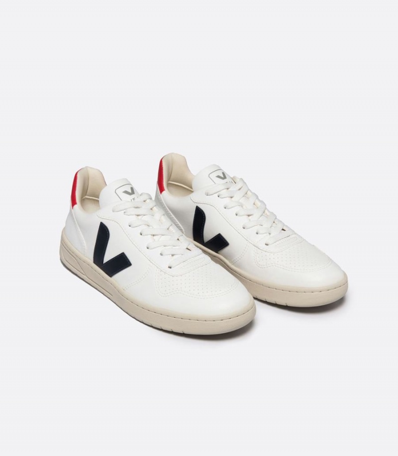 Χαμηλα Sneakers γυναικεια Veja V-10 Cwl Βάρκας Pekin ασπρα κοκκινα μαυρα | BKY8169SB