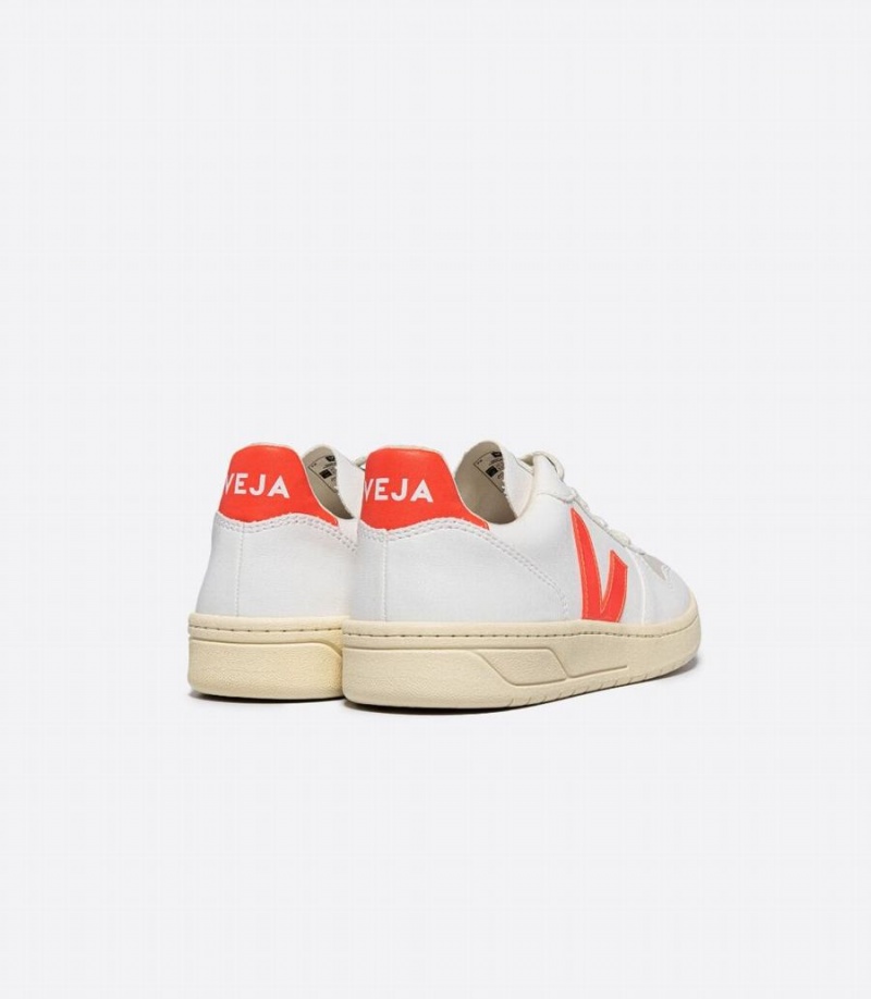 Χαμηλα Sneakers γυναικεια Veja V-10 Cwl ασπρα πορτοκαλι | LDK4374RL