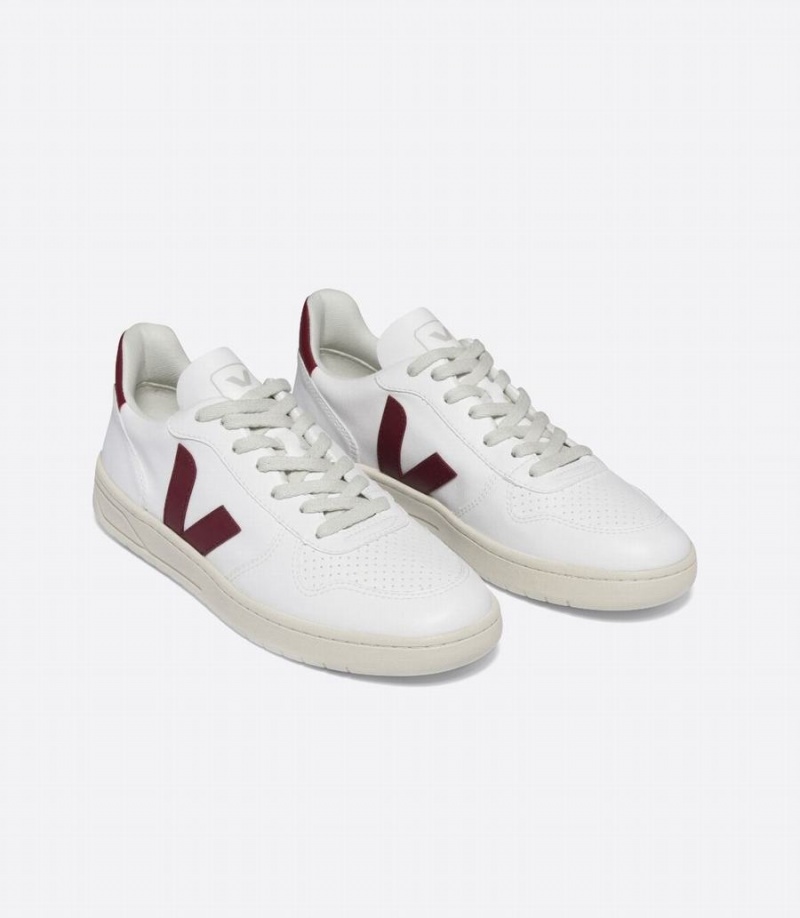 Χαμηλα Sneakers ανδρικα Veja V-10 Cwl ασπρα κοκκινα | PAA1771DW