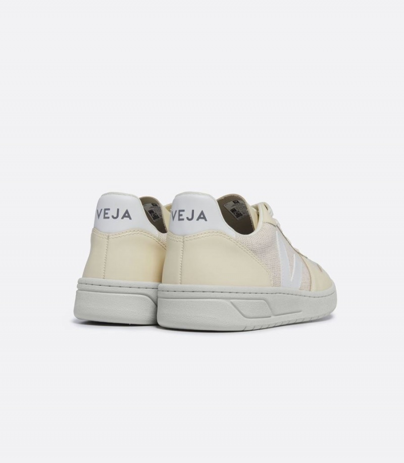 Χαμηλα Sneakers γυναικεια Veja V-10 J-mesh Jute κίτρινα Μπεζ ασπρα | NXX251MP