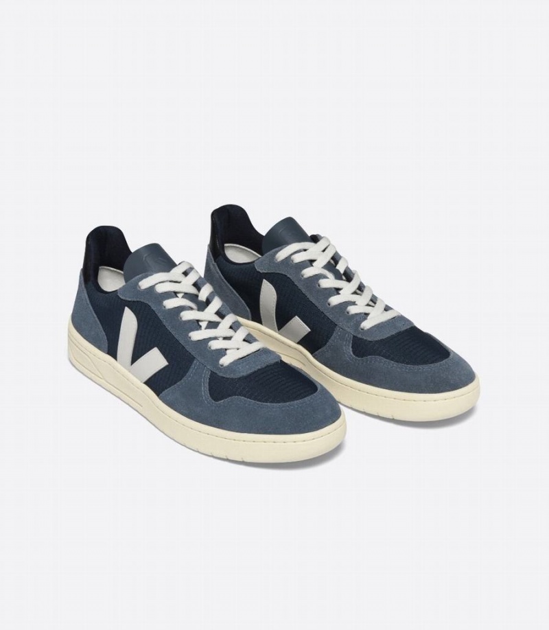 Χαμηλα Sneakers ανδρικα Veja V-10 Ripstop Βάρκας μπλε ασπρα | AFL4810QD