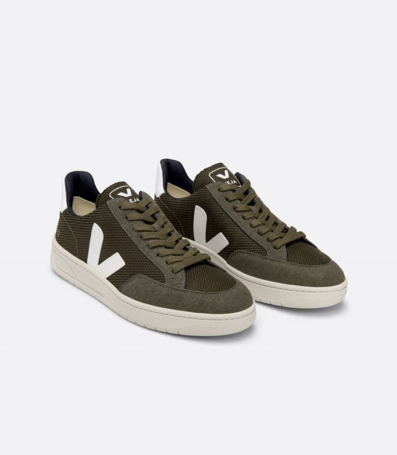 Χαμηλα Sneakers ανδρικα Veja V-12 Vegan B-mesh πρασινο ασπρα | CMQ388RV