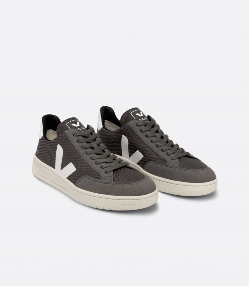 Χαμηλα Sneakers γυναικεια Veja V-12 Vegan B-mesh σκούρο γκρι ασπρα | LTK9640LT