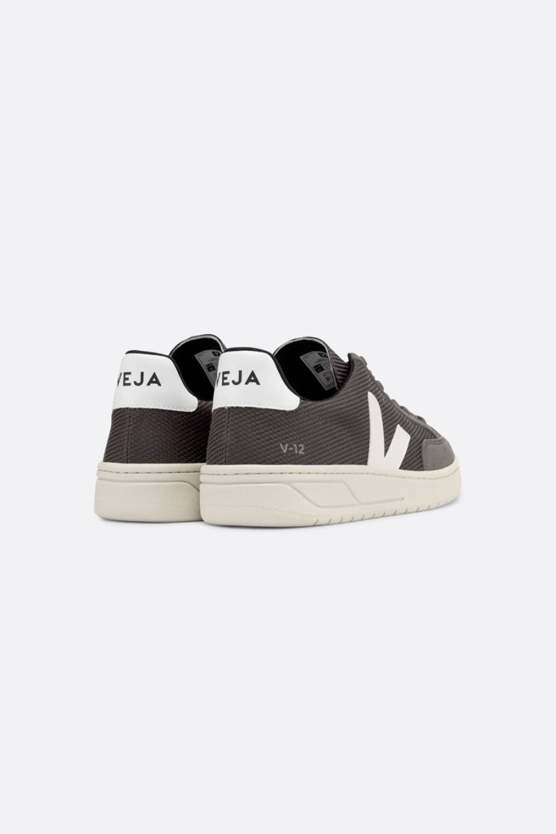 Χαμηλα Sneakers γυναικεια Veja V-12 Vegan B-mesh σκούρο γκρι ασπρα | LTK9640LT