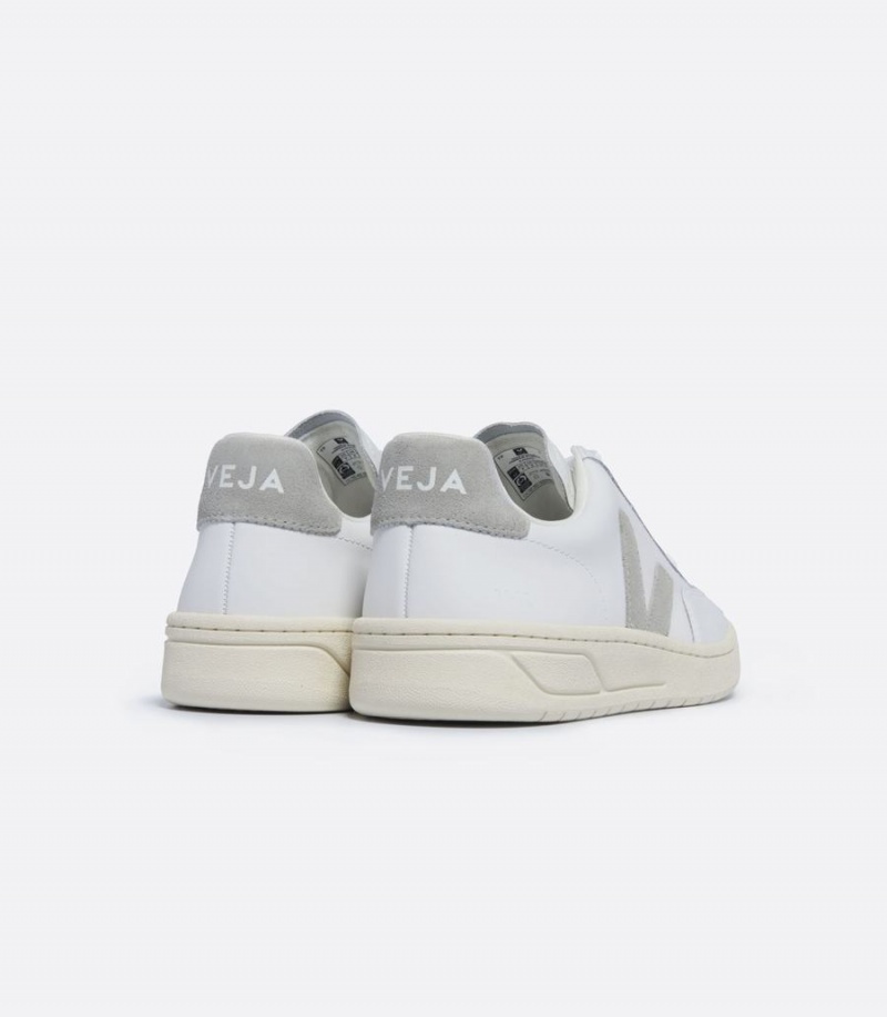 Χαμηλα Sneakers γυναικεια Veja V-12 δερματινα ασπρα ανοιχτο γκρι | VUM4335MZ