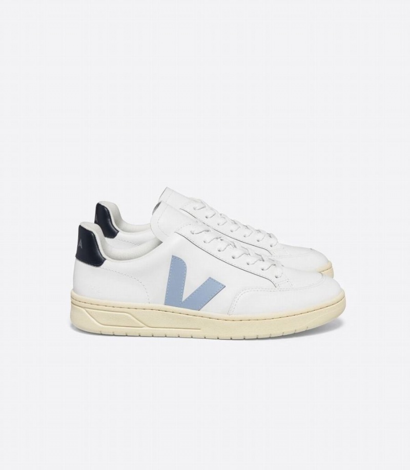 Χαμηλα Sneakers γυναικεια Veja V-12 δερματινα Βάρκας ασπρα μπλε μαυρα | BGF518BL