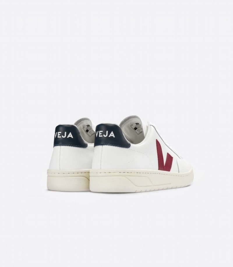 Χαμηλα Sneakers γυναικεια Veja V-12 δερματινα Βάρκας ασπρα κοκκινα μαυρα | PIA7649FQ