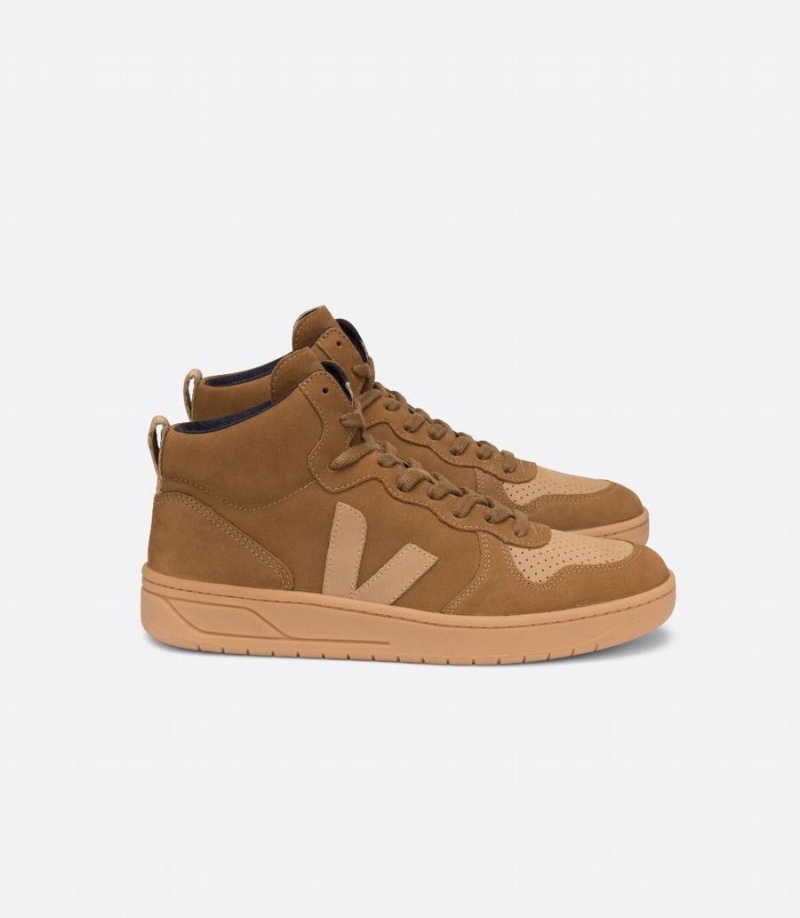 Ψηλα Sneakers ανδρικα Veja V-15 Nubuck καφε | KFG418HJ