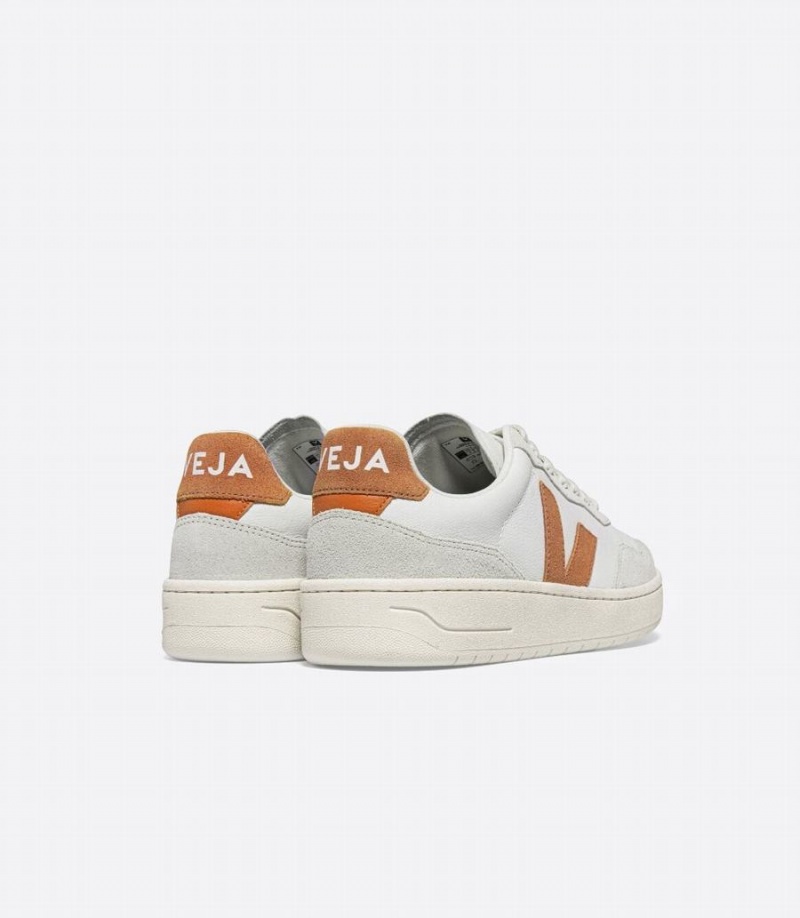 Χαμηλα Sneakers γυναικεια Veja V-90 δερματινα Umber ασπρα γκρι καφε | SLK2762ZX