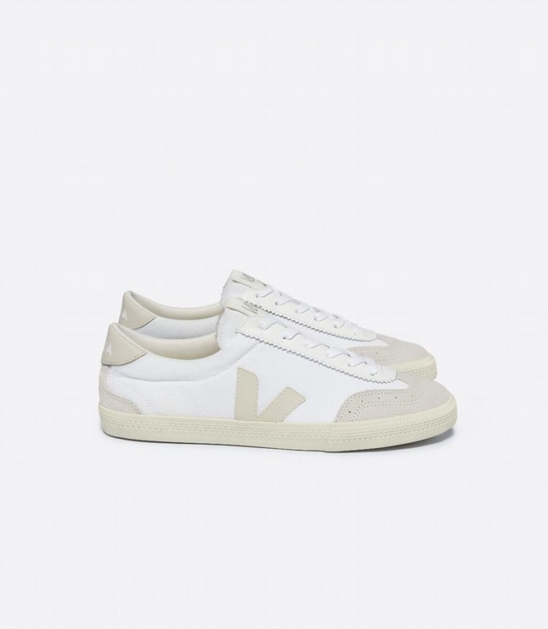 Χαμηλα Sneakers γυναικεια Veja Volley καμβα ασπρα Μπεζ | HVL2792XO