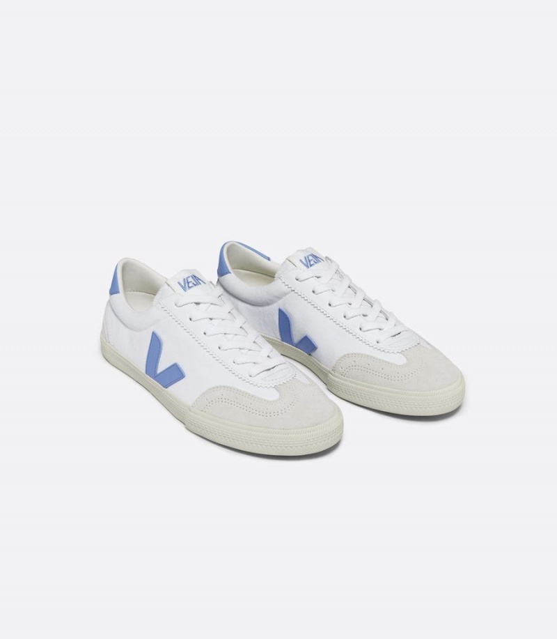 Χαμηλα Sneakers γυναικεια Veja Volley καμβα ασπρα μπλε | YHU9829AG