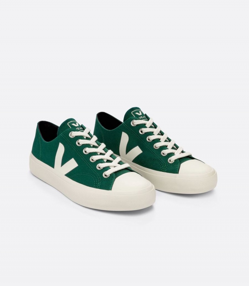 Χαμηλα Sneakers γυναικεια Veja Wata II Low καμβα Poker πρασινο | IMM233BK