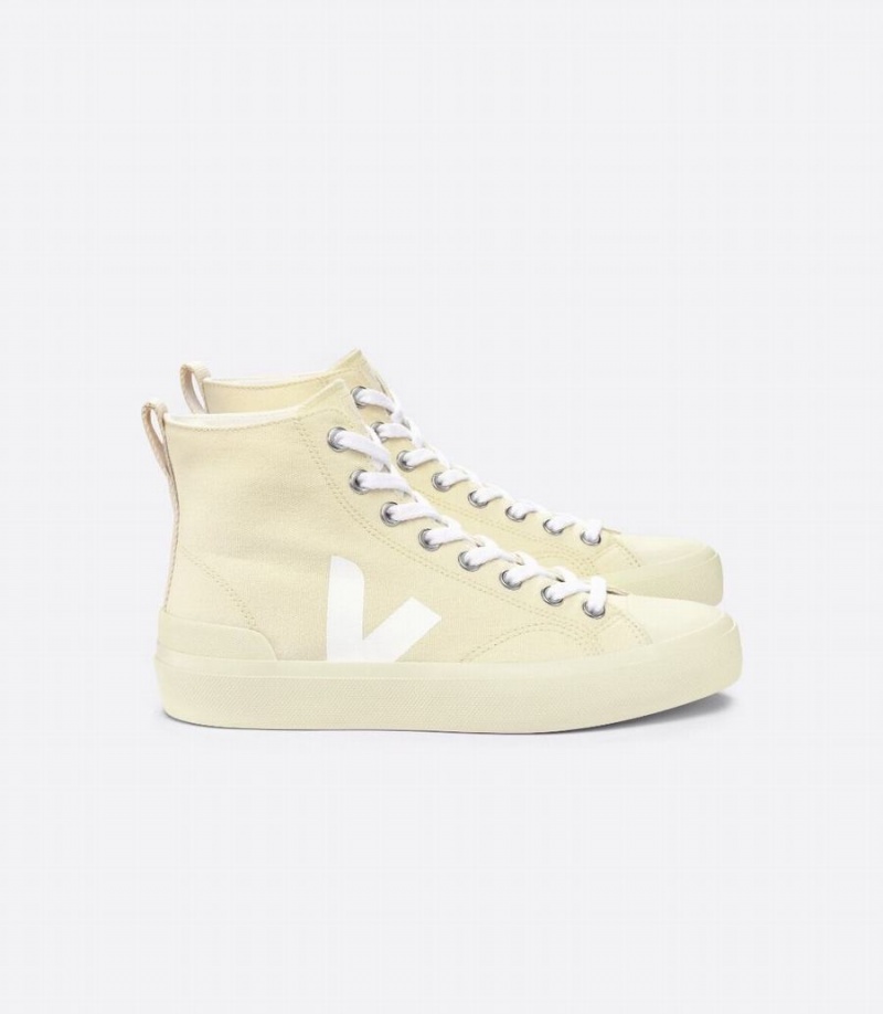 Ψηλα Sneakers ανδρικα Veja Wata II καμβα Sole ανοιχτο κίτρινα | DSN621SS