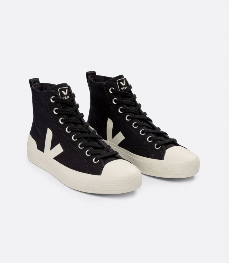 Ψηλα Sneakers ανδρικα Veja Wata II καμβα μαυρα | ZGX4720XS