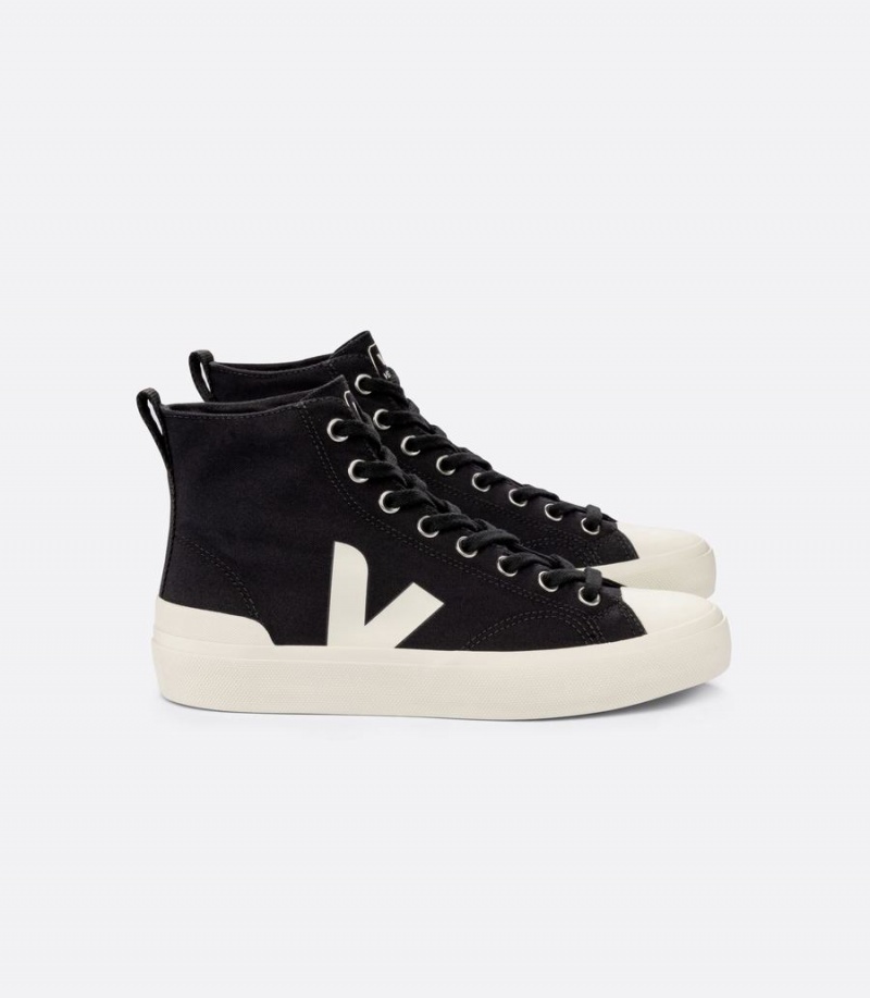 Ψηλα Sneakers ανδρικα Veja Wata II καμβα μαυρα | ZGX4720XS